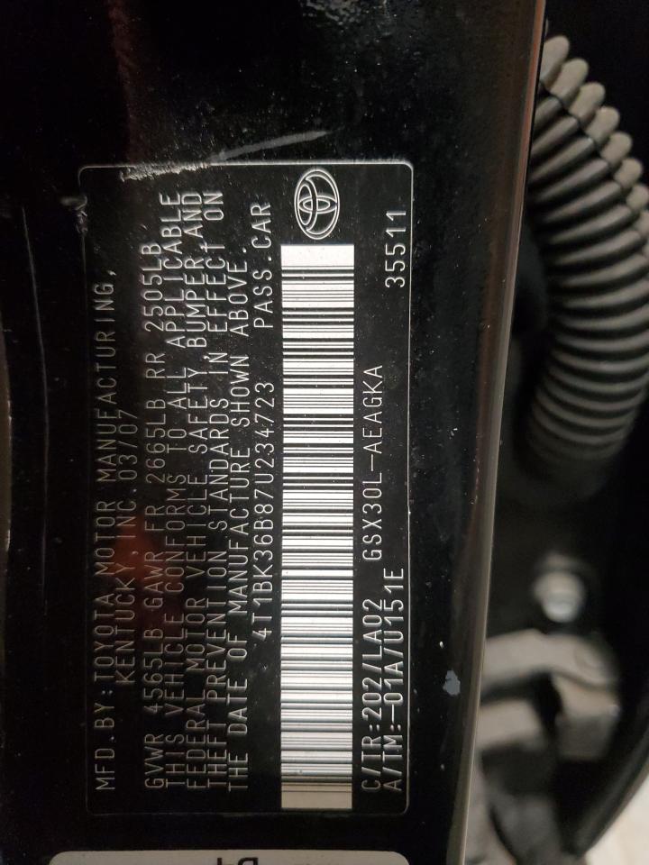 2007 Toyota Avalon Xl VIN: 4T1BK36B87U234723 Lot: 93195235