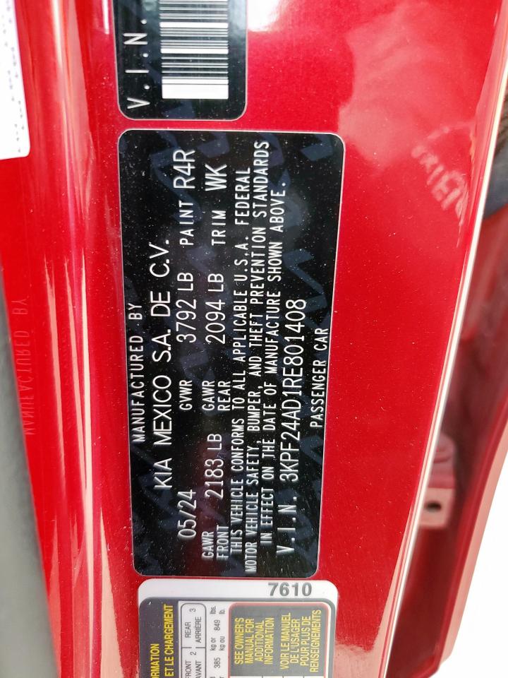 2024 Kia Forte Lx VIN: 3KPF24AD1RE801408 Lot: 93663215