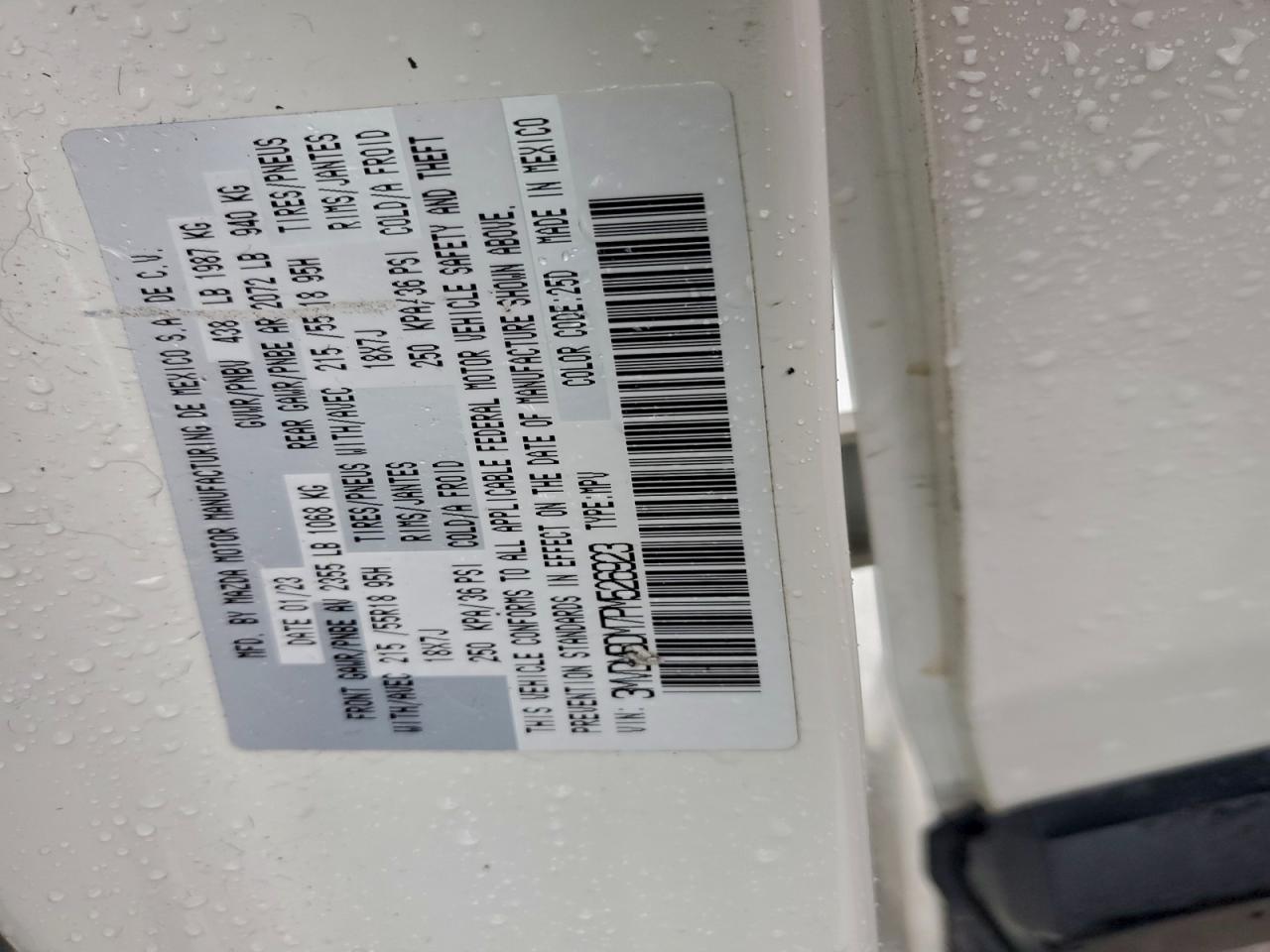 2023 Mazda Cx-30 Premium VIN: 3MVDMBDM7PM526923 Lot: 93844525