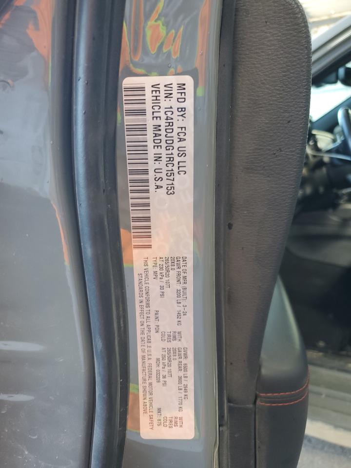 2024 Dodge Durango Gt VIN: 1C4RDJDG1RC157153 Lot: 92370965