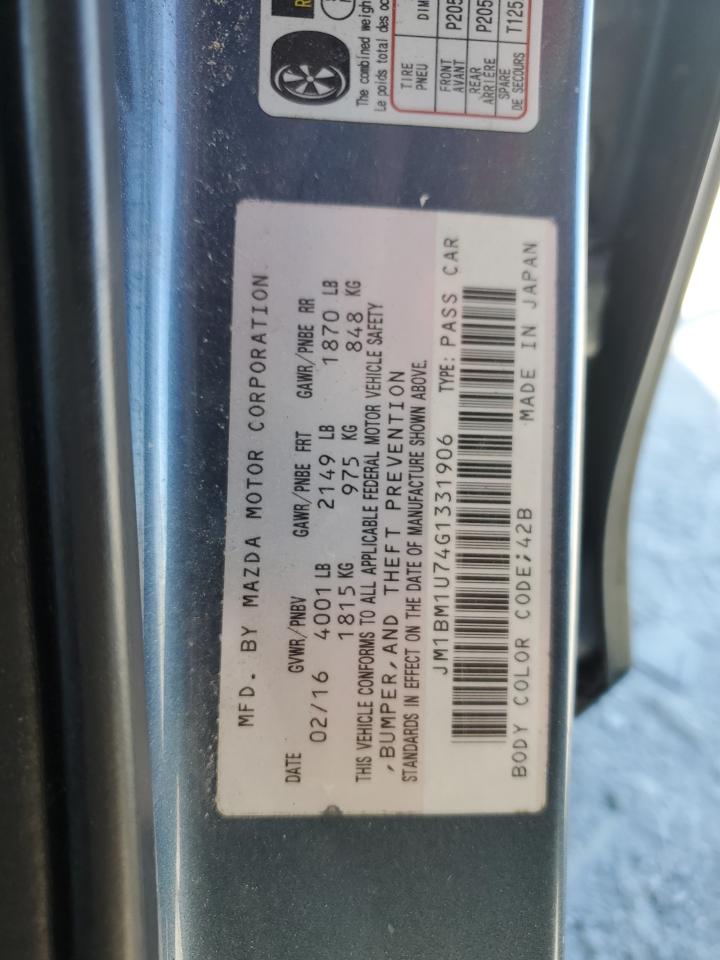 2016 Mazda 3 Sport VIN: JM1BM1U74G1331906 Lot: 93099375