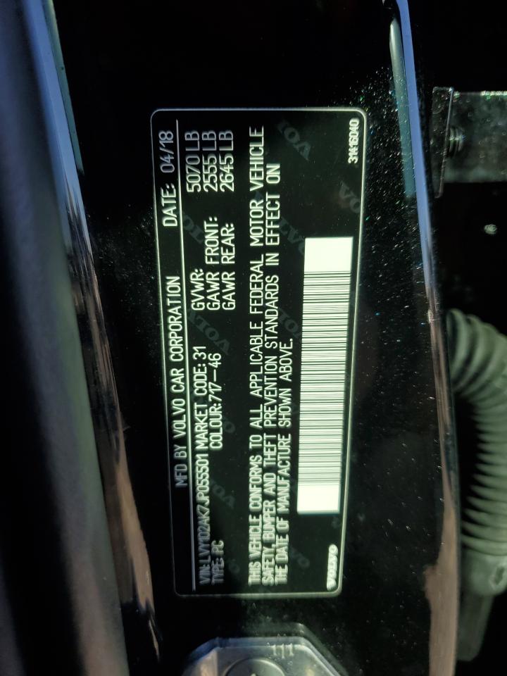 2018 Volvo S90 T5 Momentum VIN: LVY102AK7JP055501 Lot: 91001995