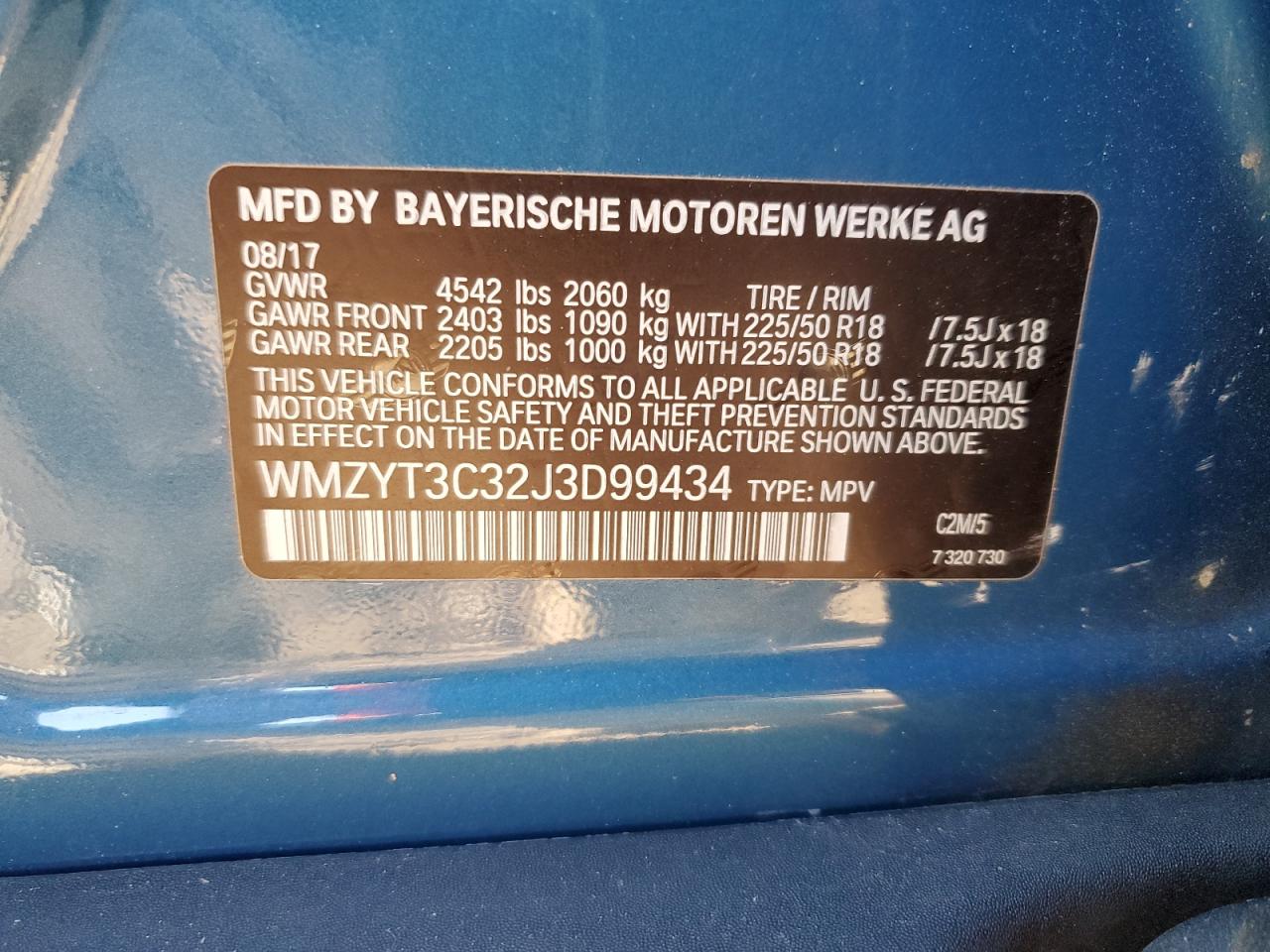 2018 Mini Cooper S Countryman VIN: WMZYT3C32J3D99434 Lot: 92292325