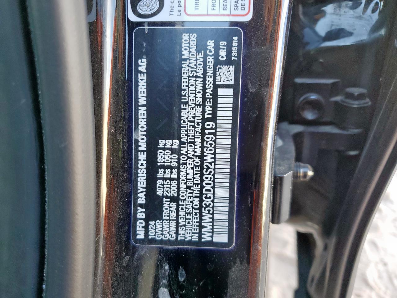 2025 Mini Cooper S VIN: WMW53GD09S2W65919 Lot: 92370725