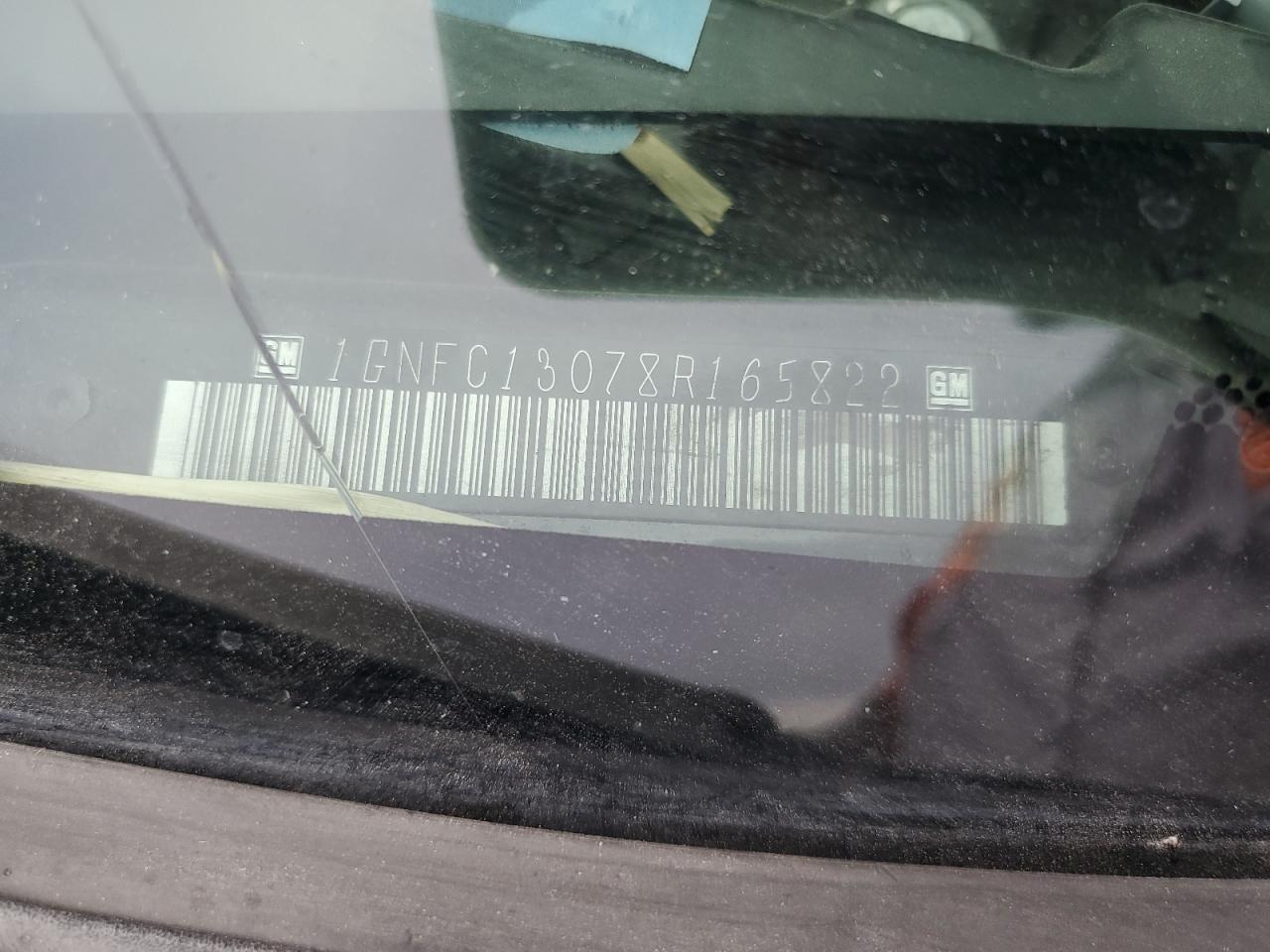 2008 Chevrolet Tahoe C1500 VIN: 1GNFC13078R165822 Lot: 85436545