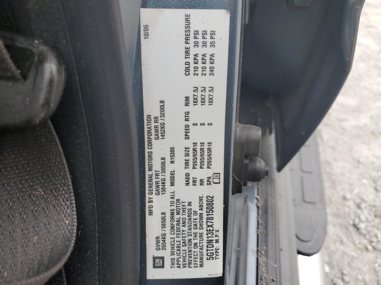 2007 Hummer H3 VIN: 5GTDN13EX78150802 Lot: 91192955