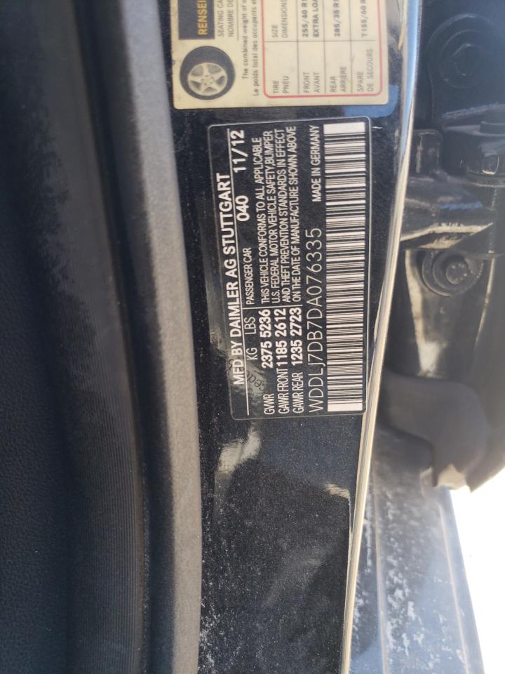 2013 Mercedes-Benz Cls 550 VIN: WDDLJ7DB7DA076335 Lot: 91982785