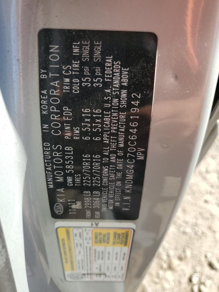 2012 Kia Sedona Lx VIN: KNDMG4C70C6461942 Lot: 91032375