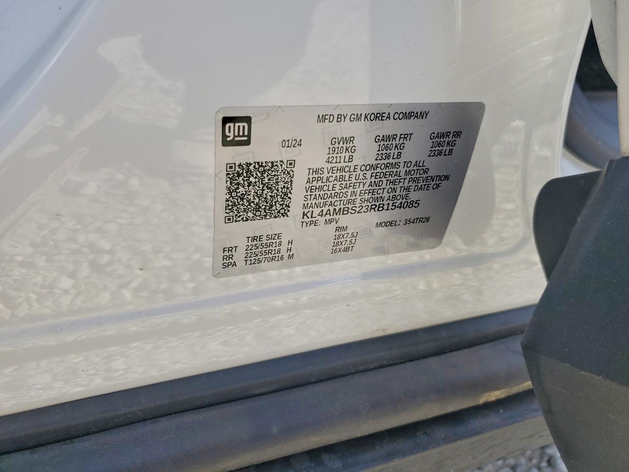 2024 Buick Encore Gx Preferred VIN: KL4AMBS23RB154085 Lot: 94280575