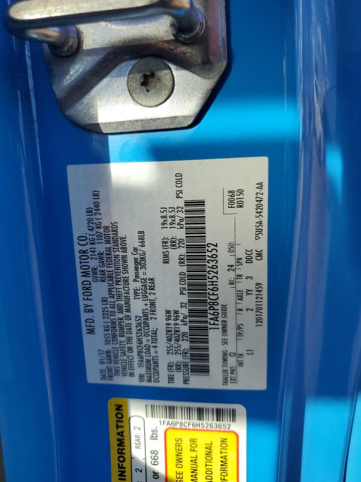 2017 Ford Mustang Gt VIN: 1FA6P8CF6H5263652 Lot: 92667475