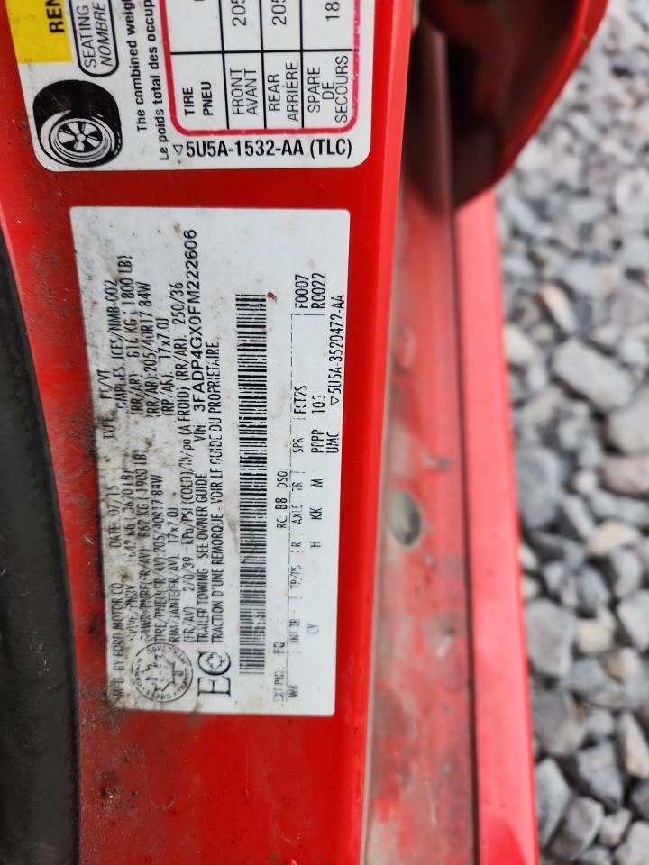 2015 Ford Fiesta St VIN: 3FADP4GX0FM222606 Lot: 93434115