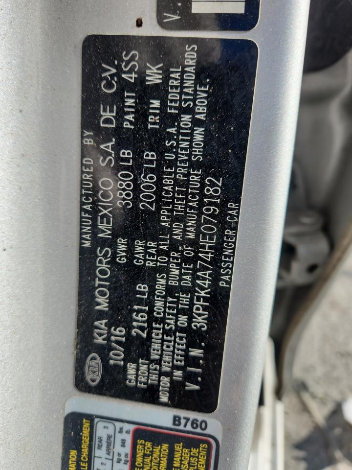 2017 Kia Forte Lx VIN: 3KPFK4A74HE079182 Lot: 92114365