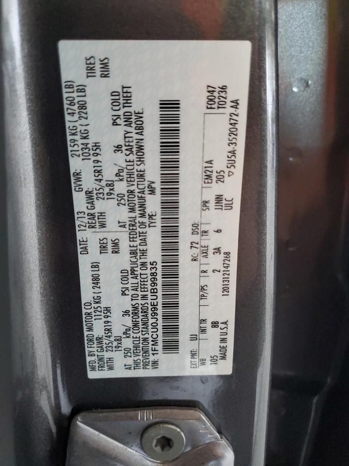 2014 Ford Escape Titanium VIN: 1FMCU0J99EUB99835 Lot: 92106565