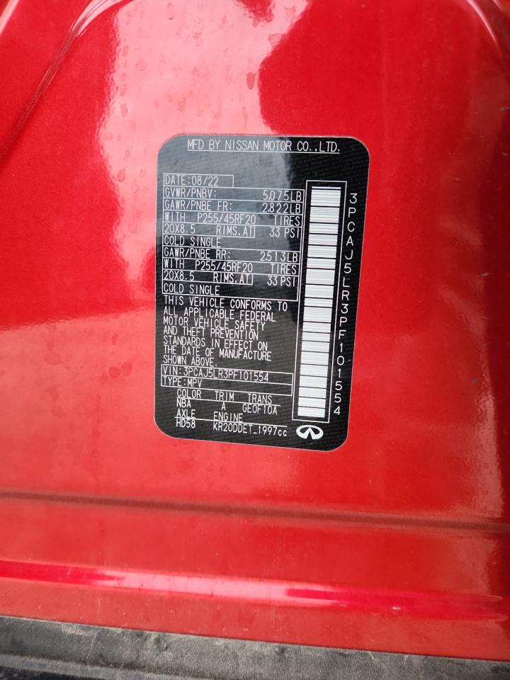 2023 Infiniti Qx55 Sensory VIN: 3PCAJ5LR3PF101554 Lot: 90750645