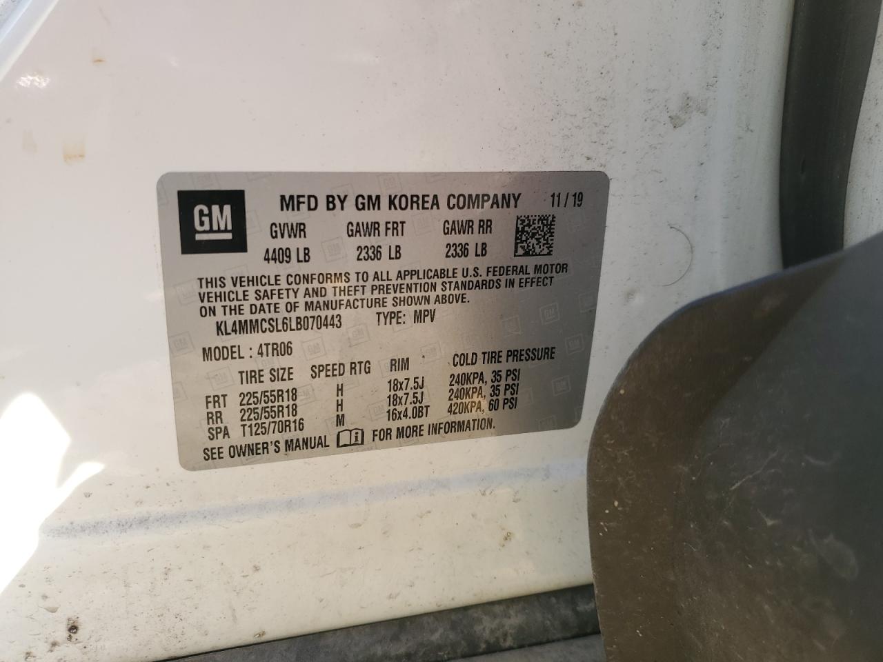 2020 Buick Encore Gx Preferred VIN: KL4MMCSL6LB070443 Lot: 92908255