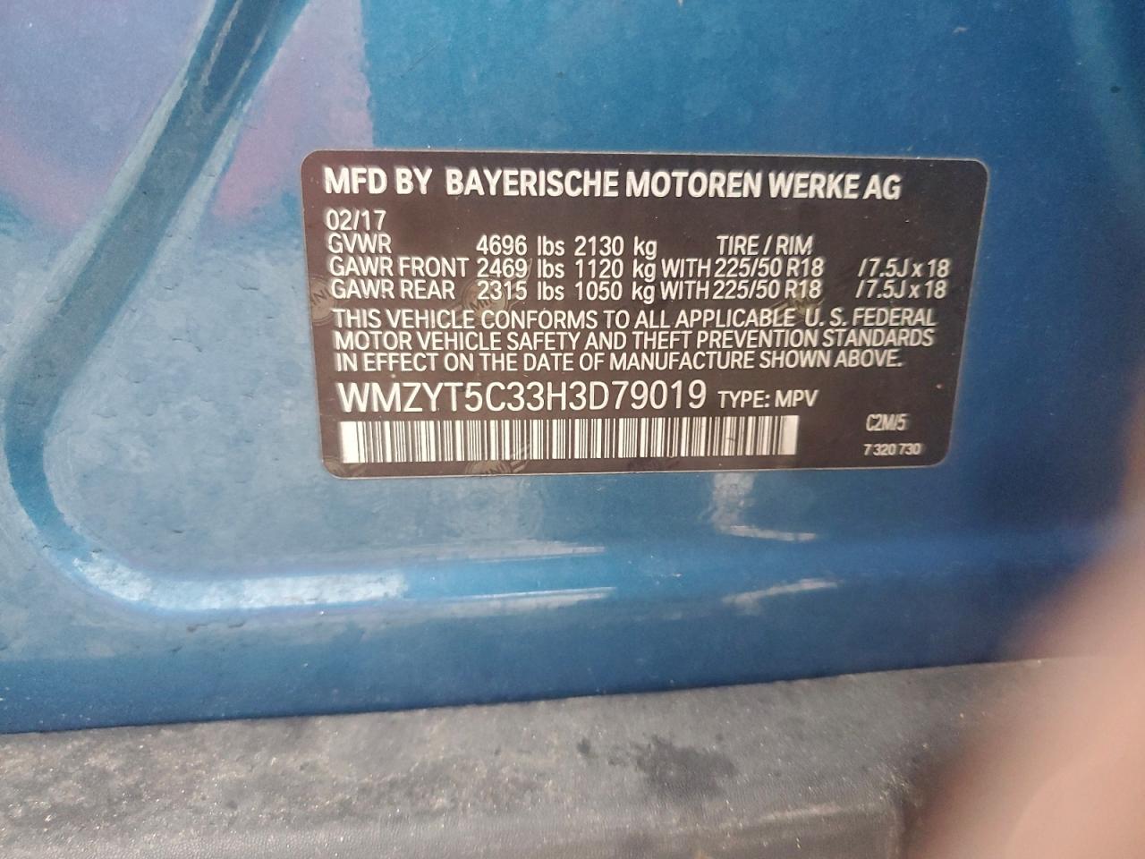 2017 Mini Cooper S Countryman All4 VIN: WMZYT5C33H3D79019 Lot: 93771165