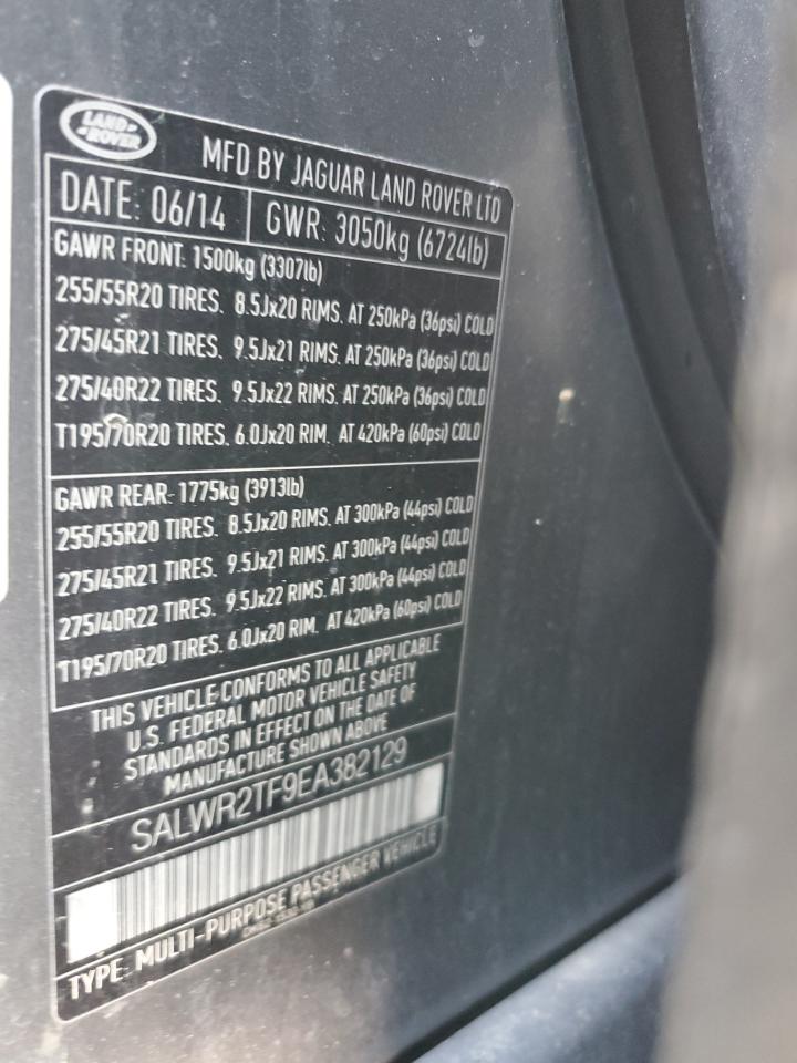 2014 Land Rover Range Rover Sport Sc VIN: SALWR2TF9EA382129 Lot: 92248725