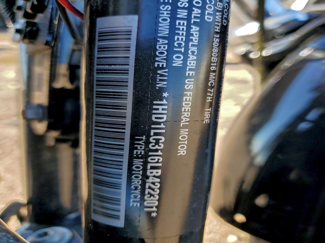 2020 Harley-Davidson Xl1200 X VIN: 1HD1LC316LB422301 Lot: 93235975