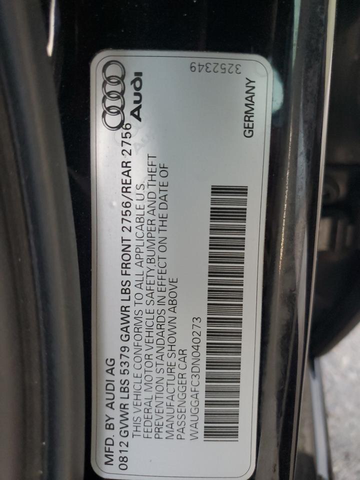 2013 Audi A6 Premium Plus VIN: WAUGGAFC3DN040273 Lot: 92409655