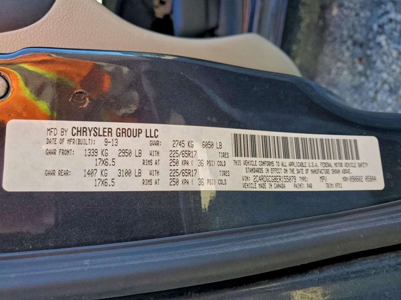 2014 Dodge Grand Caravan Sxt VIN: 2C4RDGCG8ER155079 Lot: 94354805