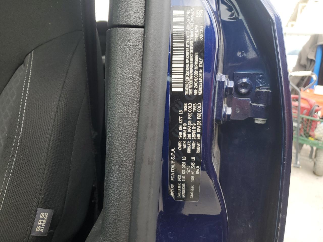 2021 Jeep Renegade Latitude VIN: ZACNJCBB1MPM96975 Lot: 91928425