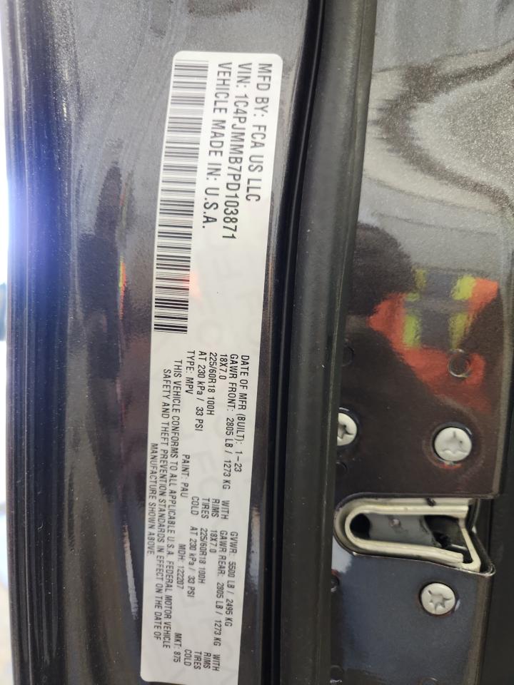 2023 Jeep Cherokee Altitude Lux VIN: 1C4PJMMB7PD103871 Lot: 90143625