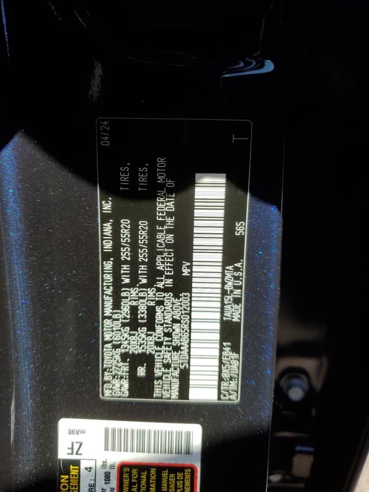 2024 Lexus Tx 350 Base VIN: 5TDAAAB65RS012003 Lot: 92063205