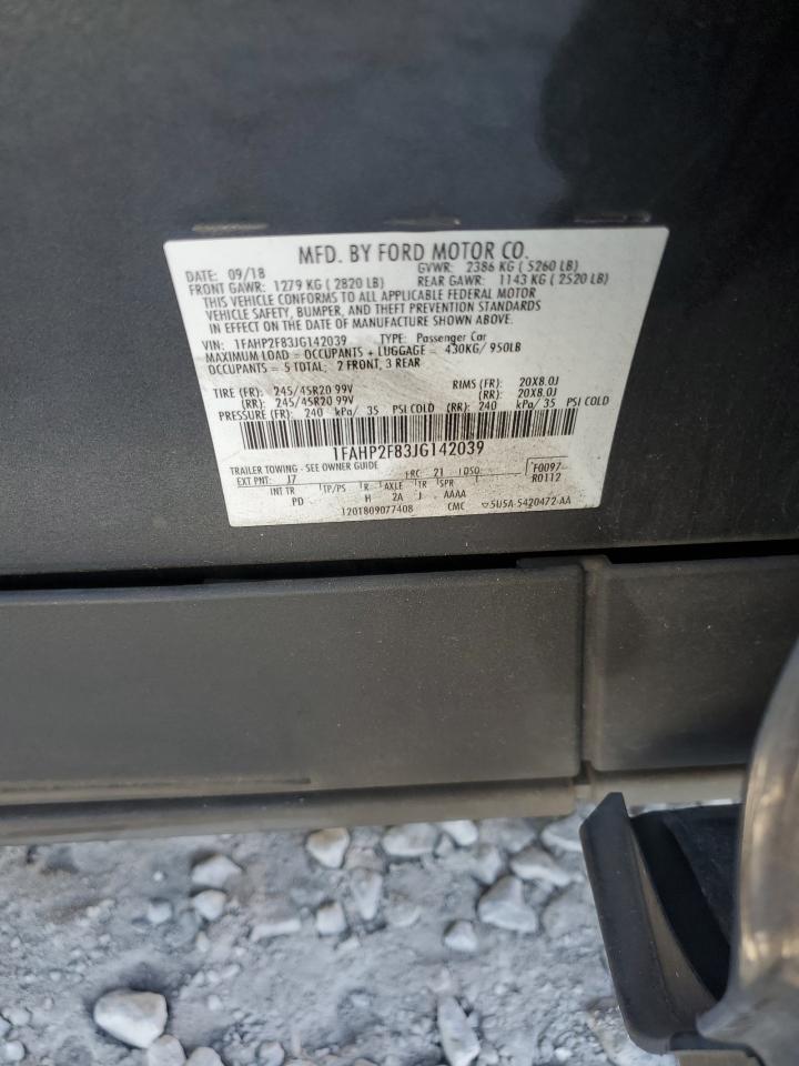 2018 Ford Taurus Limited VIN: 1FAHP2F83JG142039 Lot: 92376535