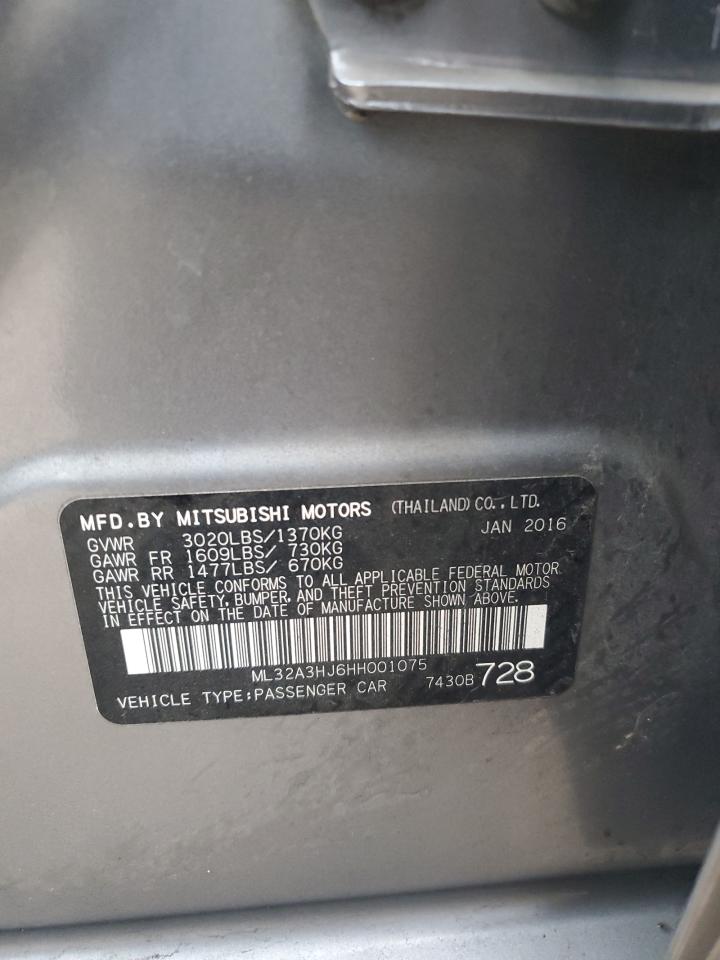 2017 Mitsubishi Mirage Es VIN: ML32A3HJ6HH001075 Lot: 93619285