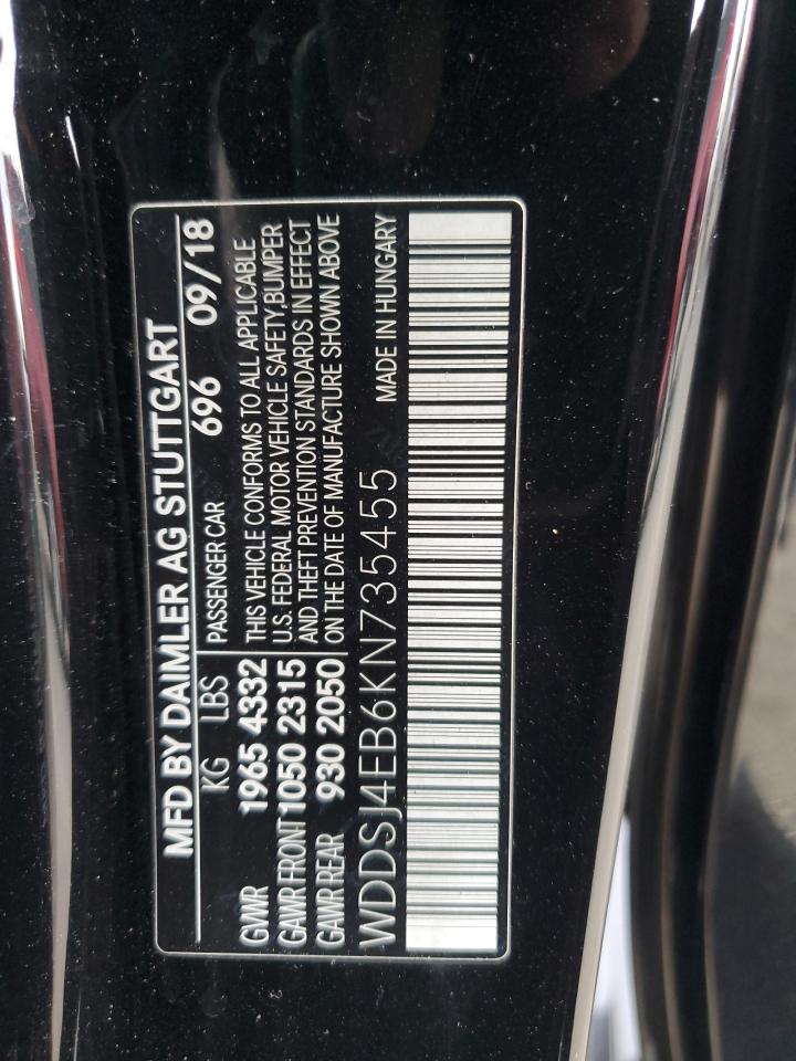 2019 Mercedes-Benz Cla 250 VIN: WDDSJ4EB6KN735455 Lot: 90753495