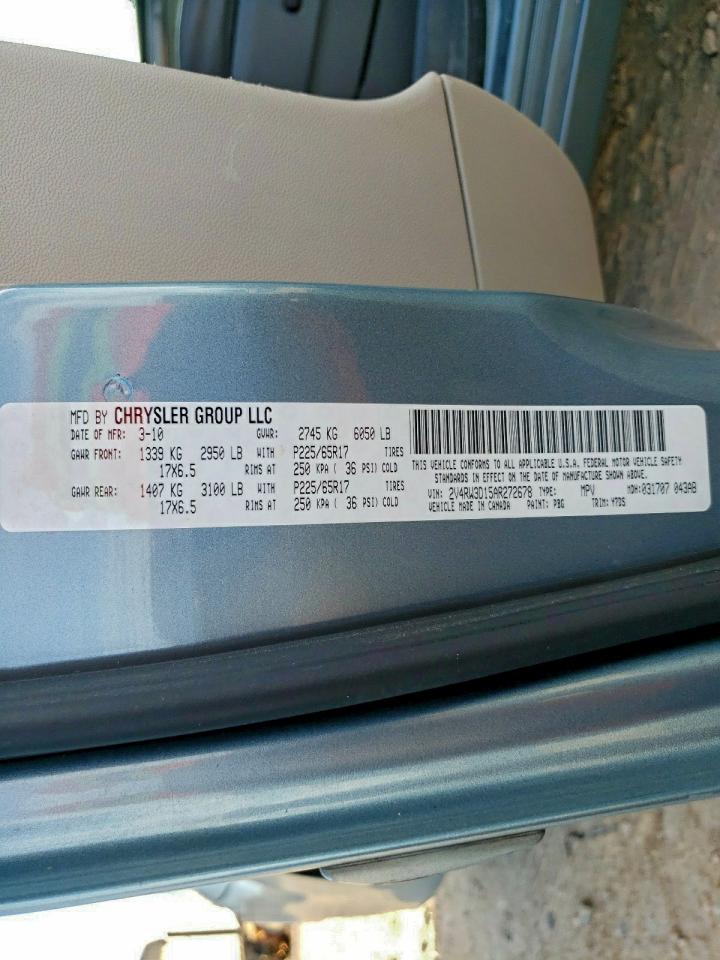 2010 Volkswagen Routan Se VIN: 2V4RW3D15AR272678 Lot: 94358235