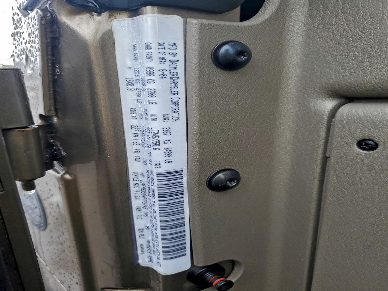 2004 Jeep Wrangler / Tj Rubicon VIN: 1J4FA69S04P779745 Lot: 93745425