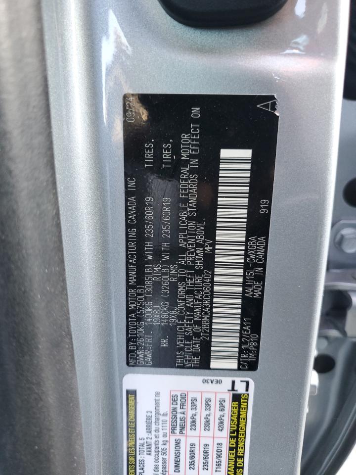 2024 Lexus Rx 350H Base VIN: 2T2BBMCA3RC060402 Lot: 92238645