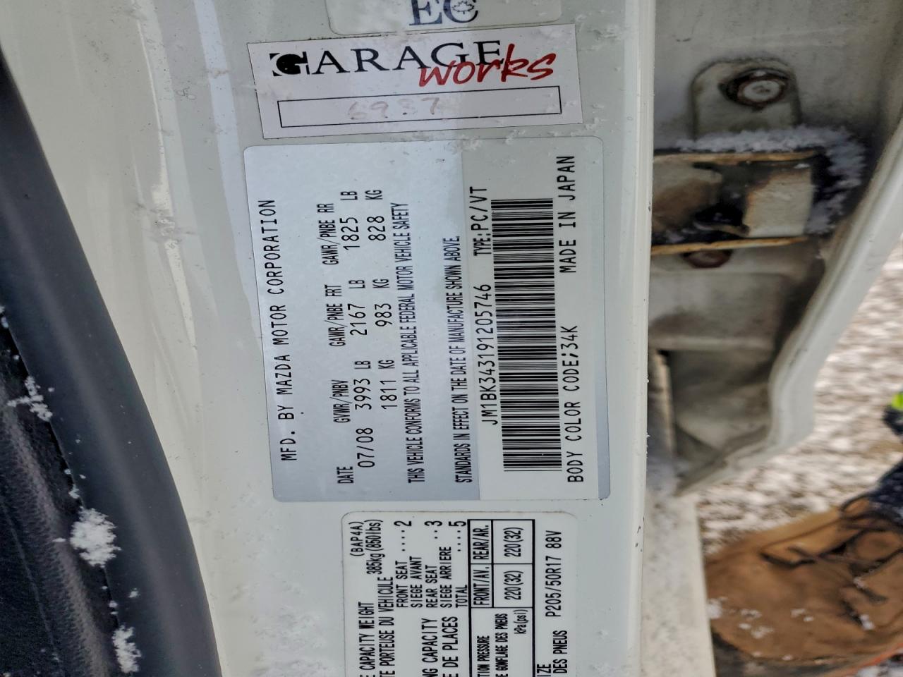 2009 Mazda 3 S VIN: JM1BK343191205746 Lot: 93002825