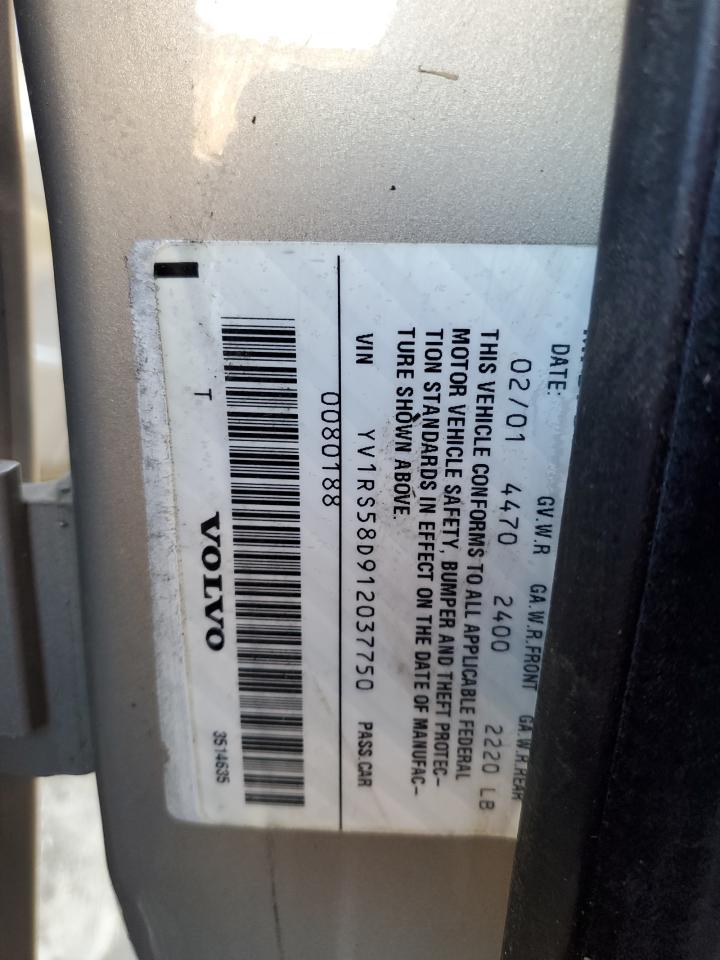 2001 Volvo S60 2.4T VIN: YV1RS58D912037750 Lot: 91469835