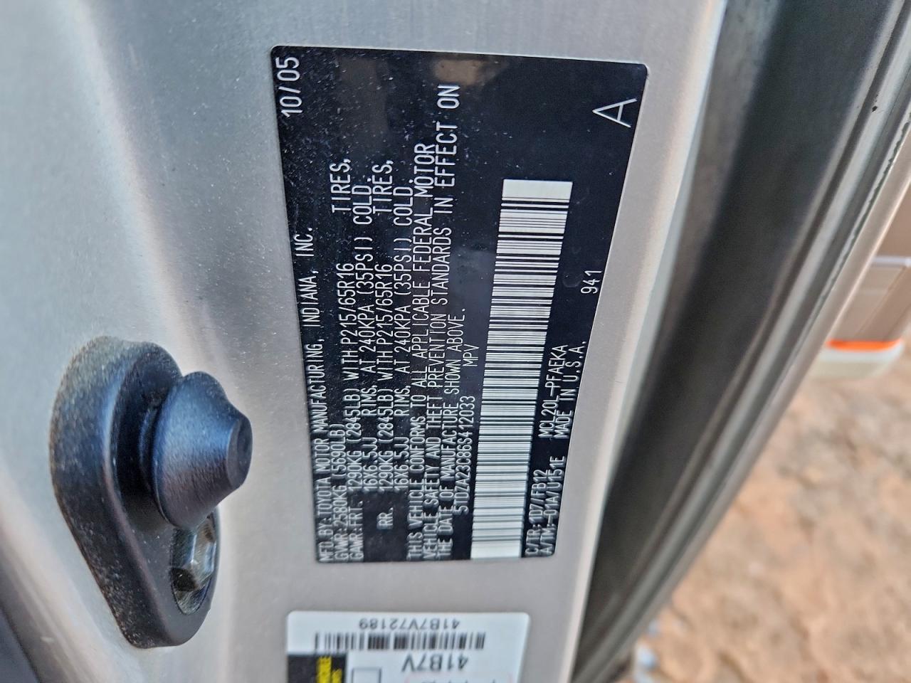 2006 Toyota Sienna Ce VIN: 5TDZA23C86S412033 Lot: 94692565