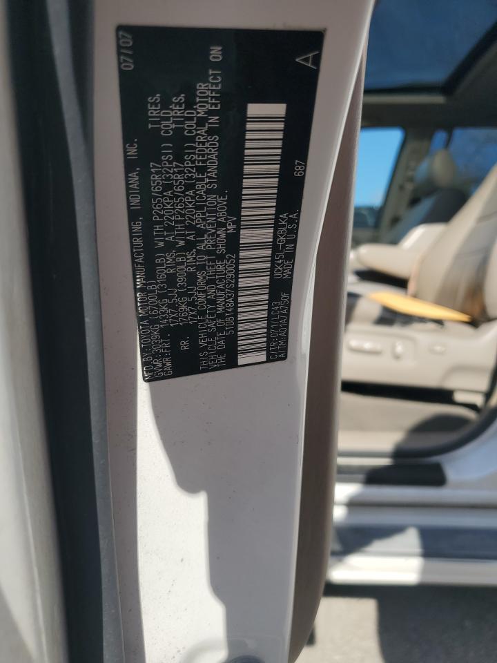 2007 Toyota Sequoia Limited VIN: 5TDBT48A37S290052 Lot: 90877675