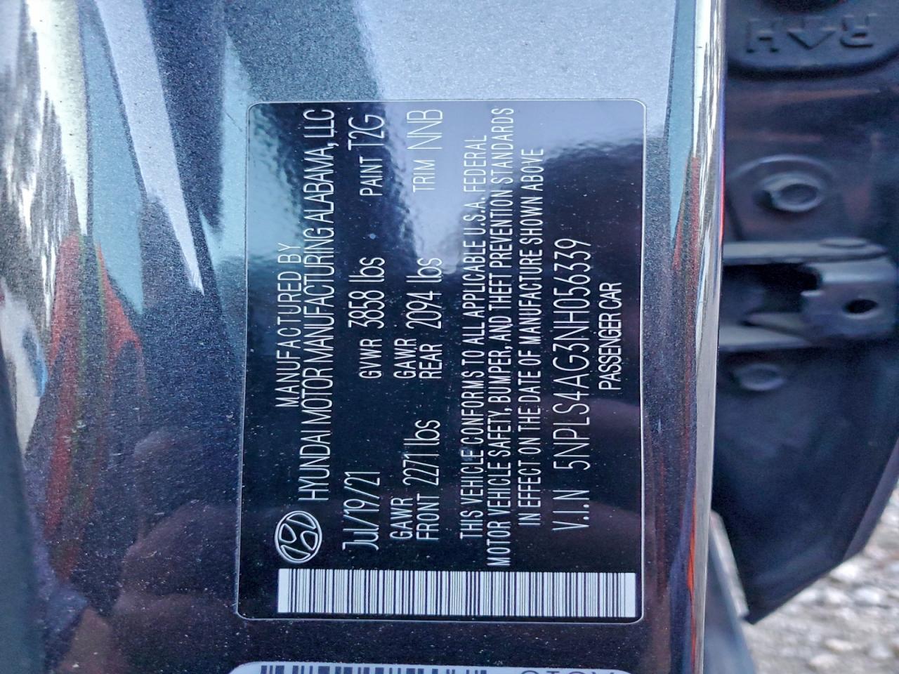 2022 Hyundai Elantra Sel VIN: 5NPLS4AG3NH056339 Lot: 94051285