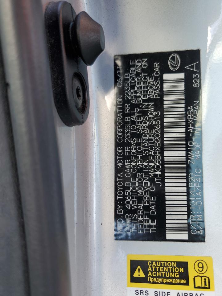 2011 Lexus Ct 200 VIN: JTHKD5BHXB2026513 Lot: 93413355