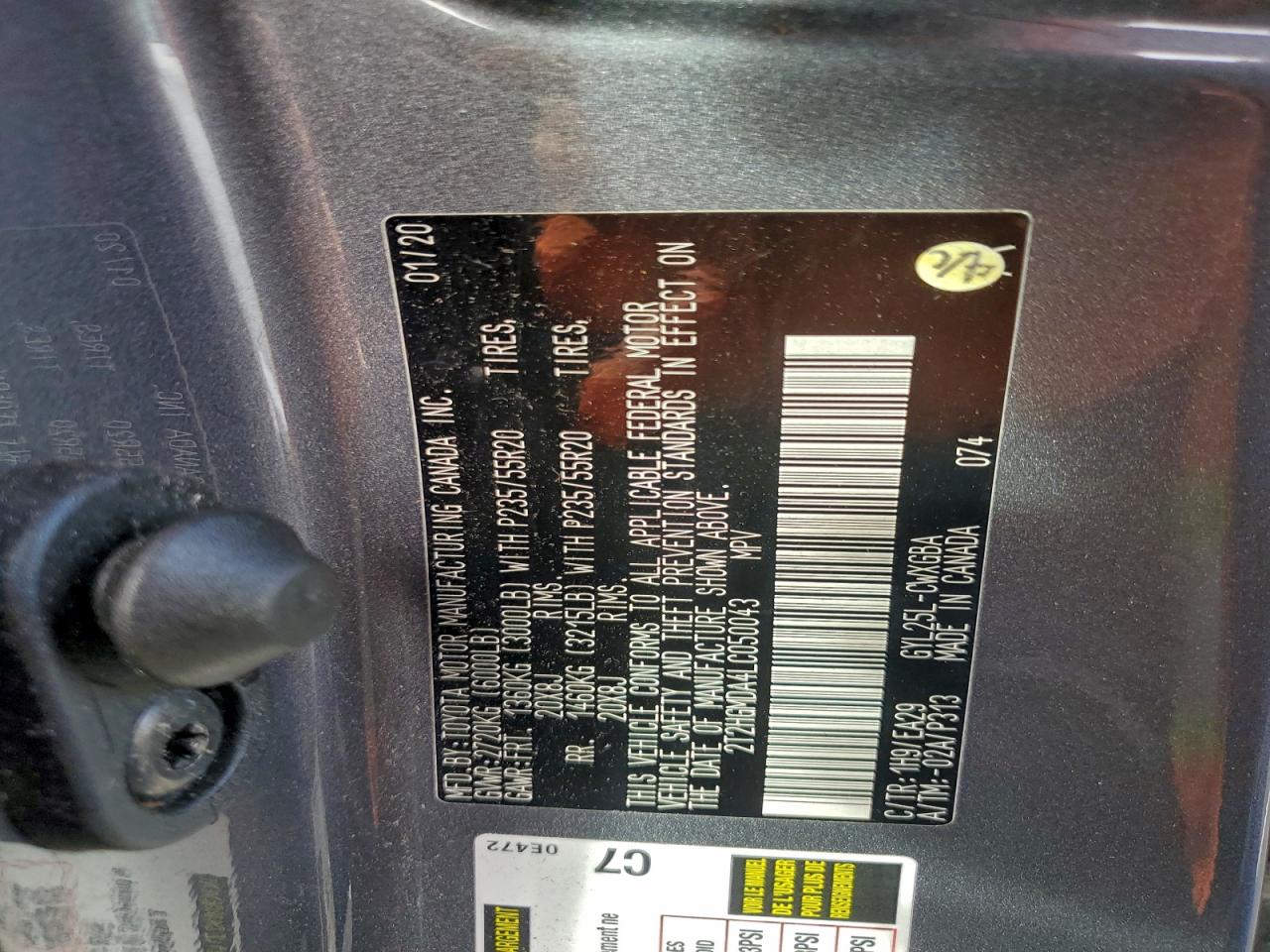 2020 Lexus Rx 450H VIN: 2T2HGMDA4LC050043 Lot: 93957415