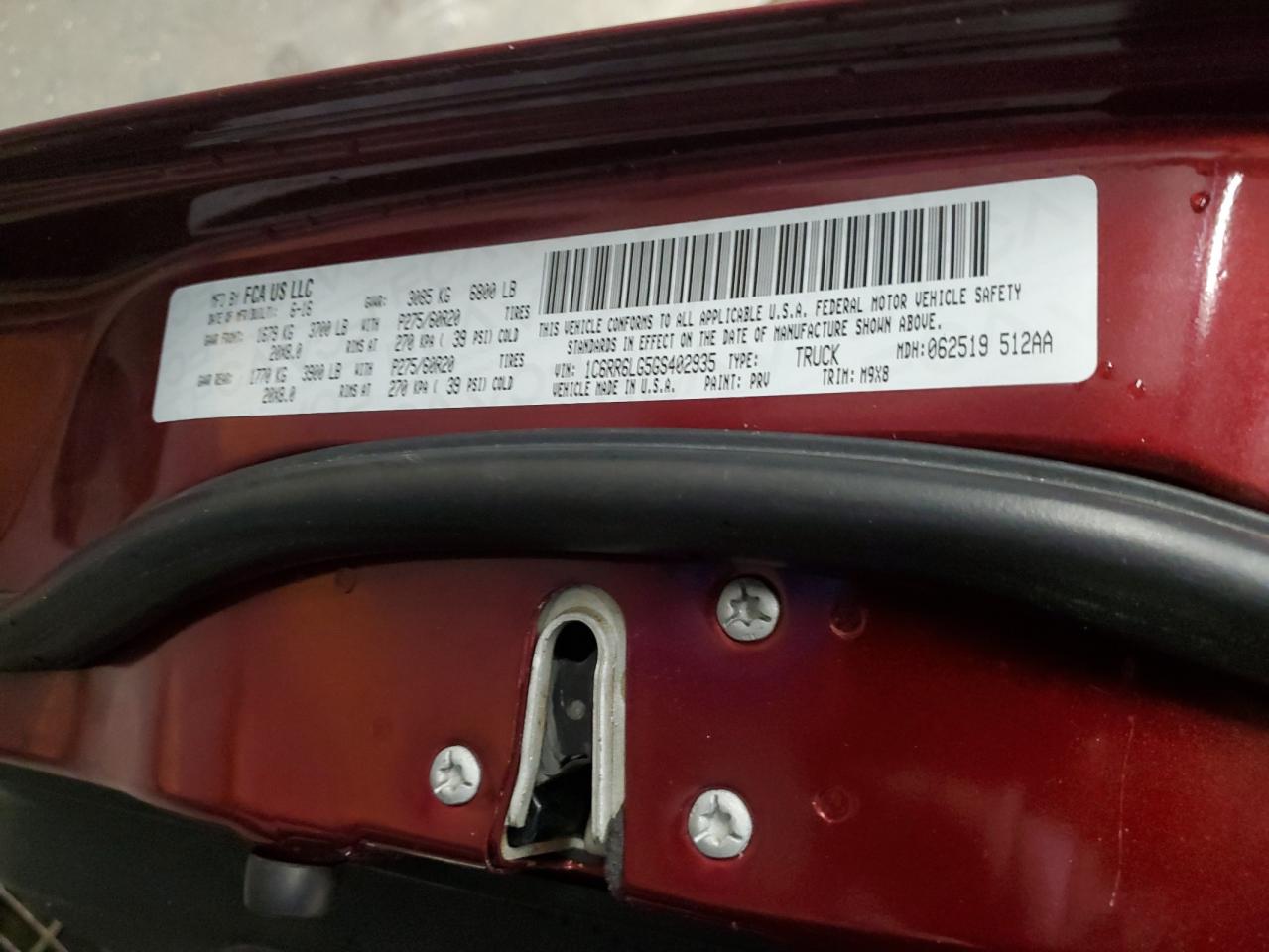 2016 Ram 1500 Slt VIN: 1C6RR6LG5GS402935 Lot: 93233755