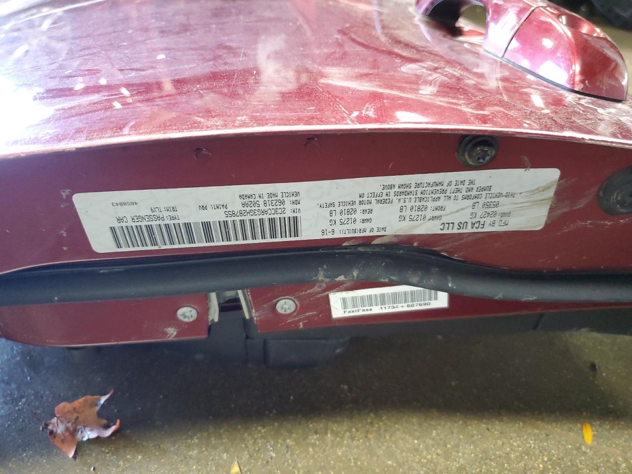 2016 Chrysler 300 Limited VIN: 2C3CCARG3GH287855 Lot: 85435525