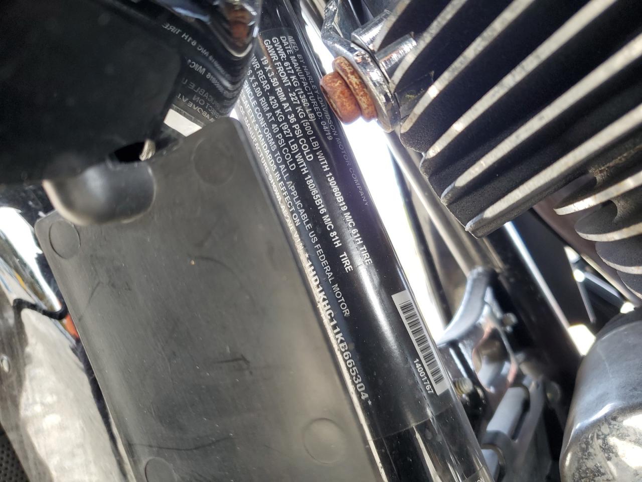 2019 Harley-Davidson Fltrx VIN: 1HD1KHC11KB665304 Lot: 91908435