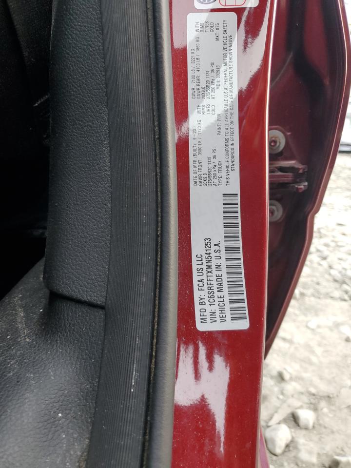 2021 Ram 1500 Big Horn/Lone Star VIN: 1C6SRFFTXMN541253 Lot: 91002215