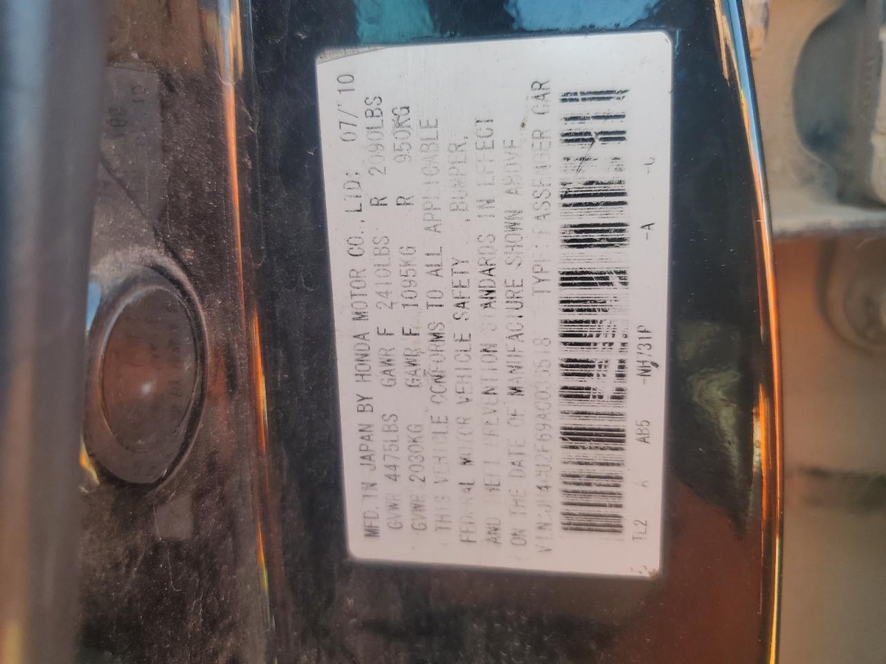 2010 Acura Tsx VIN: JH4CU2F69AC036518 Lot: 91345635