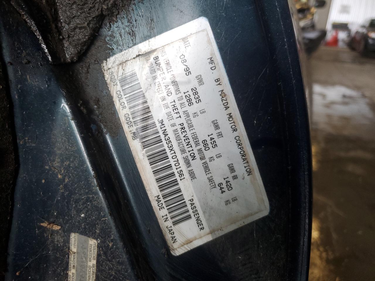 1996 Mazda Mx-5 Miata VIN: JM1NA353XT0701561 Lot: 92748625