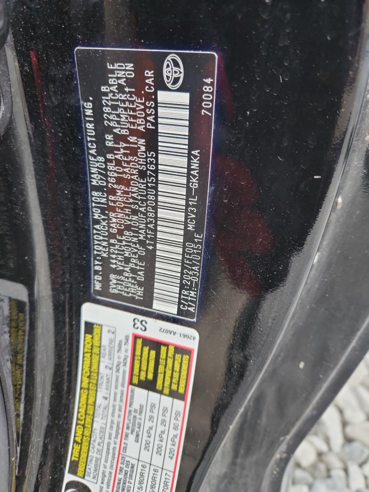 2008 Toyota Camry Solara Se VIN: 4T1FA38P08U157635 Lot: 91988345