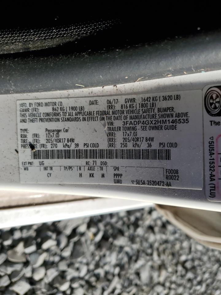 2017 Ford Fiesta St VIN: 3FADP4GX2HM146535 Lot: 91116355