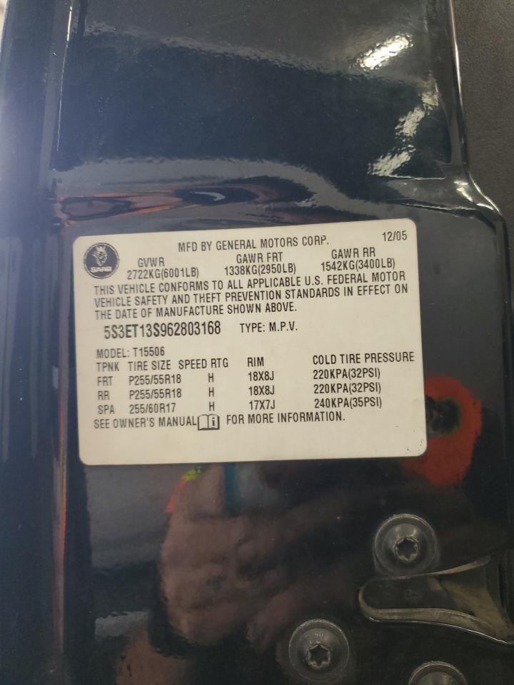 2006 Saab 9-7X Linear VIN: 5S3ET13S962803168 Lot: 93268285