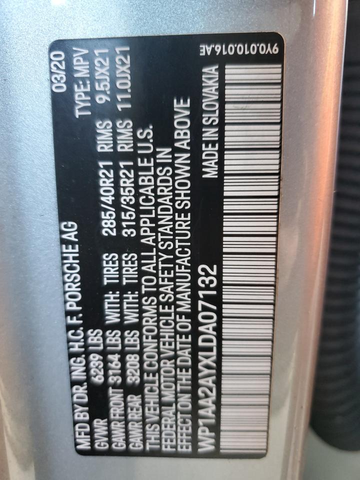 2020 Porsche Cayenne VIN: WP1AA2AYXLDA07132 Lot: 93675375